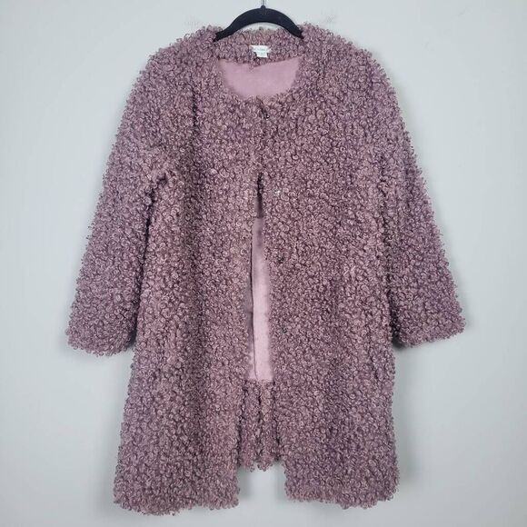 Sundance Unbound Beauty Boucle Coat Size Small Petite Mauve Longline Outdoors - Picture 1 of 9
